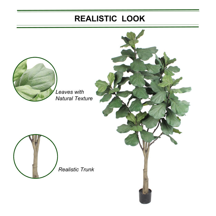 Primrue Faux Fiddle Leaf Fig Tree In Vase Reviews Wayfair